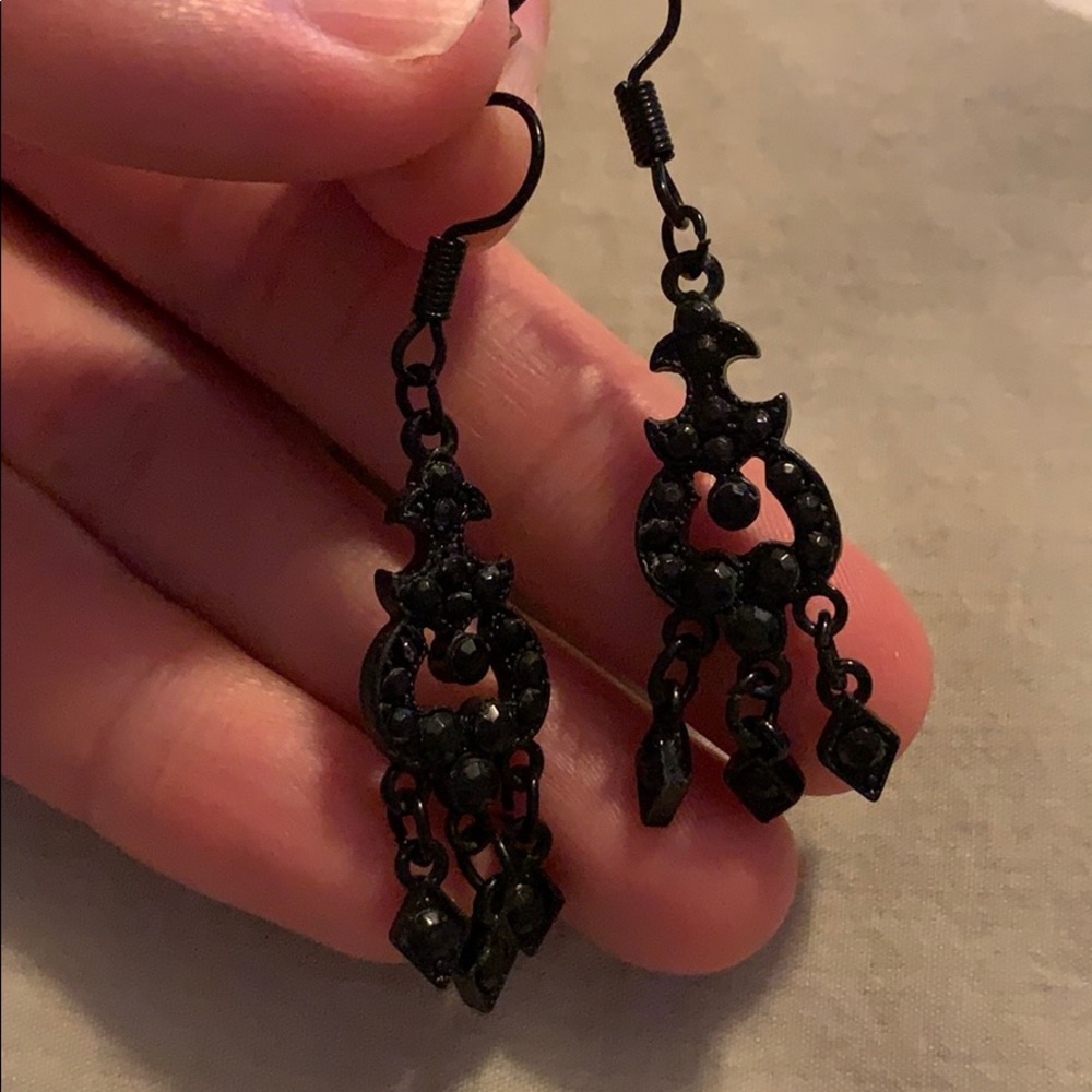 Black dangly earrings